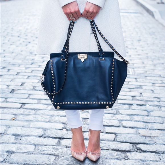 navy blue valentino rockstud